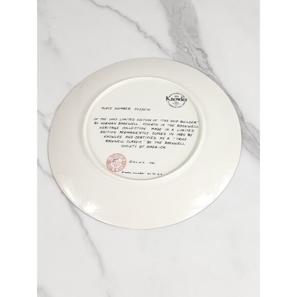 Wall Decor Plate The Ship Builder Year 1980 Fine China 8 1/2" Norman Rockwell - Picture 11 of 13